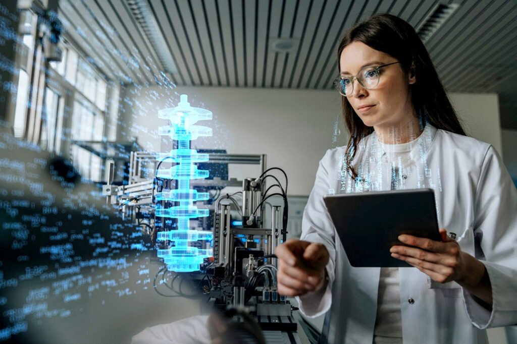 Woman in Lonza Lab