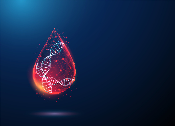 Curve Biosciences Raises $40M for Blood-Based Chronic Disease Monitoring Abstract DNA molecule helix inside red blood drop