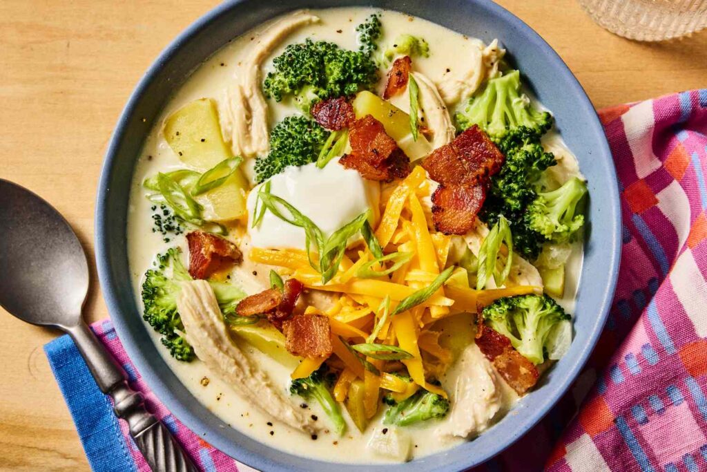Loaded Broccoli & Chicken Soup