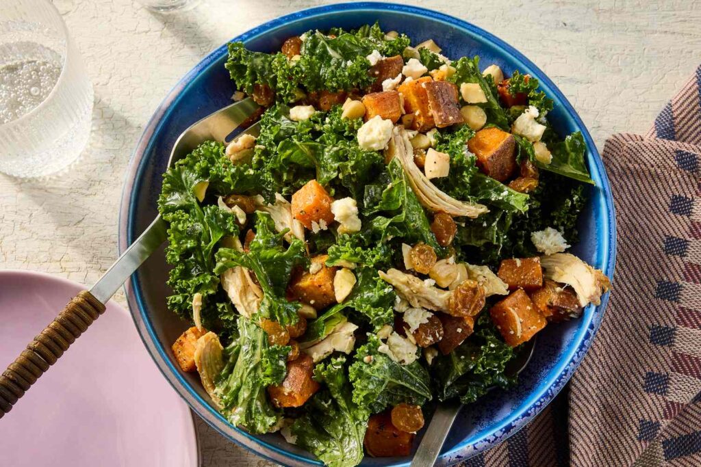 Kale & Sweet Potato Salad with Chicken