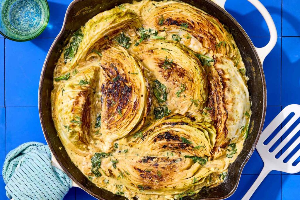 Melting Spanakopita Cabbage Melting Spanakopita Cabbage