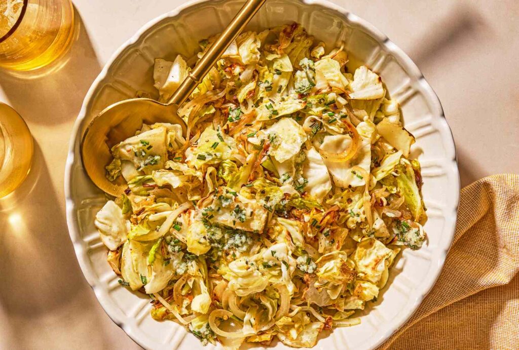 Roasted Cabbage Salad with Rosemary-Garlic Vinaigrette